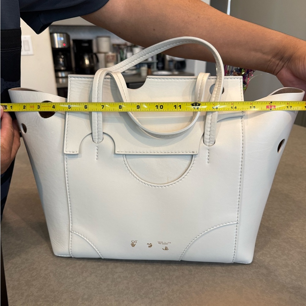 Off-White White Tote Bag with Structured Design - Picture 9 of 10